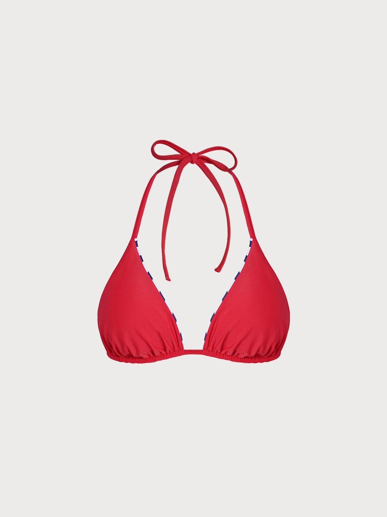 Premium Lacivert Çizgili Dönüşebilir Üçgen Bikini Üstü