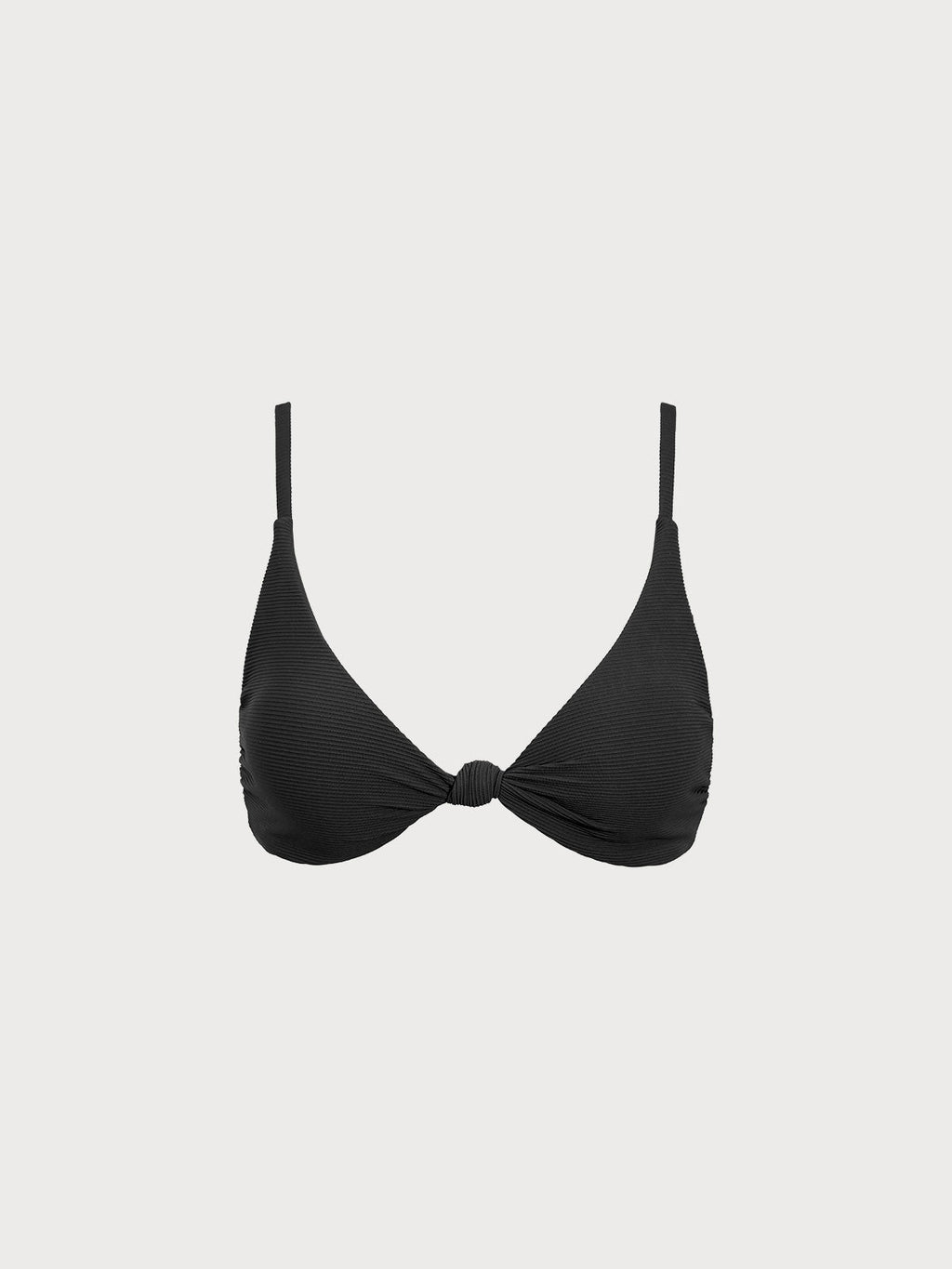 Şık Siyah Ribana Düğüm Bikini Üstü - Yaz Modası