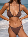 Şık Koyu Kahverengi Askılı Bikini Üstü - Yaz Modası