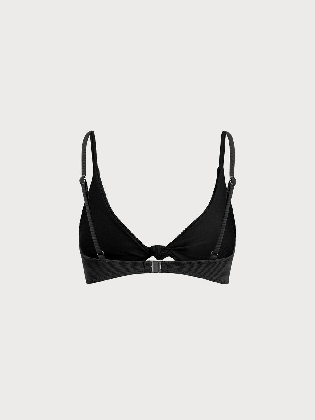 Şık Siyah Ribana Düğüm Bikini Üstü - Yaz Modası