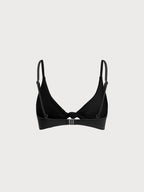 Şık Siyah Ribana Düğüm Bikini Üstü - Yaz Modası