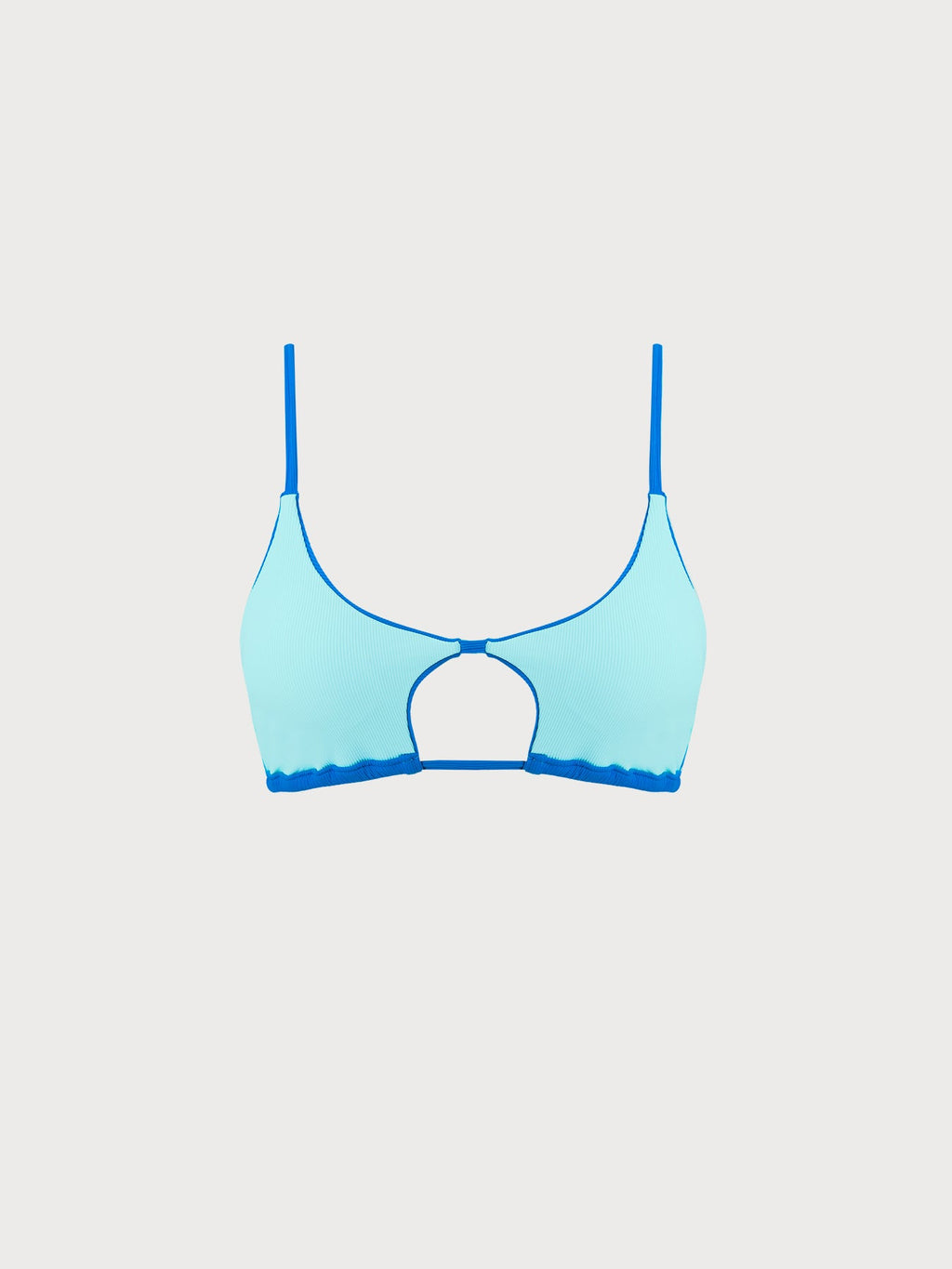 Çift Taraflı Mavi X Kesim Bikini Üstü - Şık ve Rahat