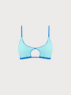 Çift Taraflı Mavi X Kesim Bikini Üstü - Şık ve Rahat