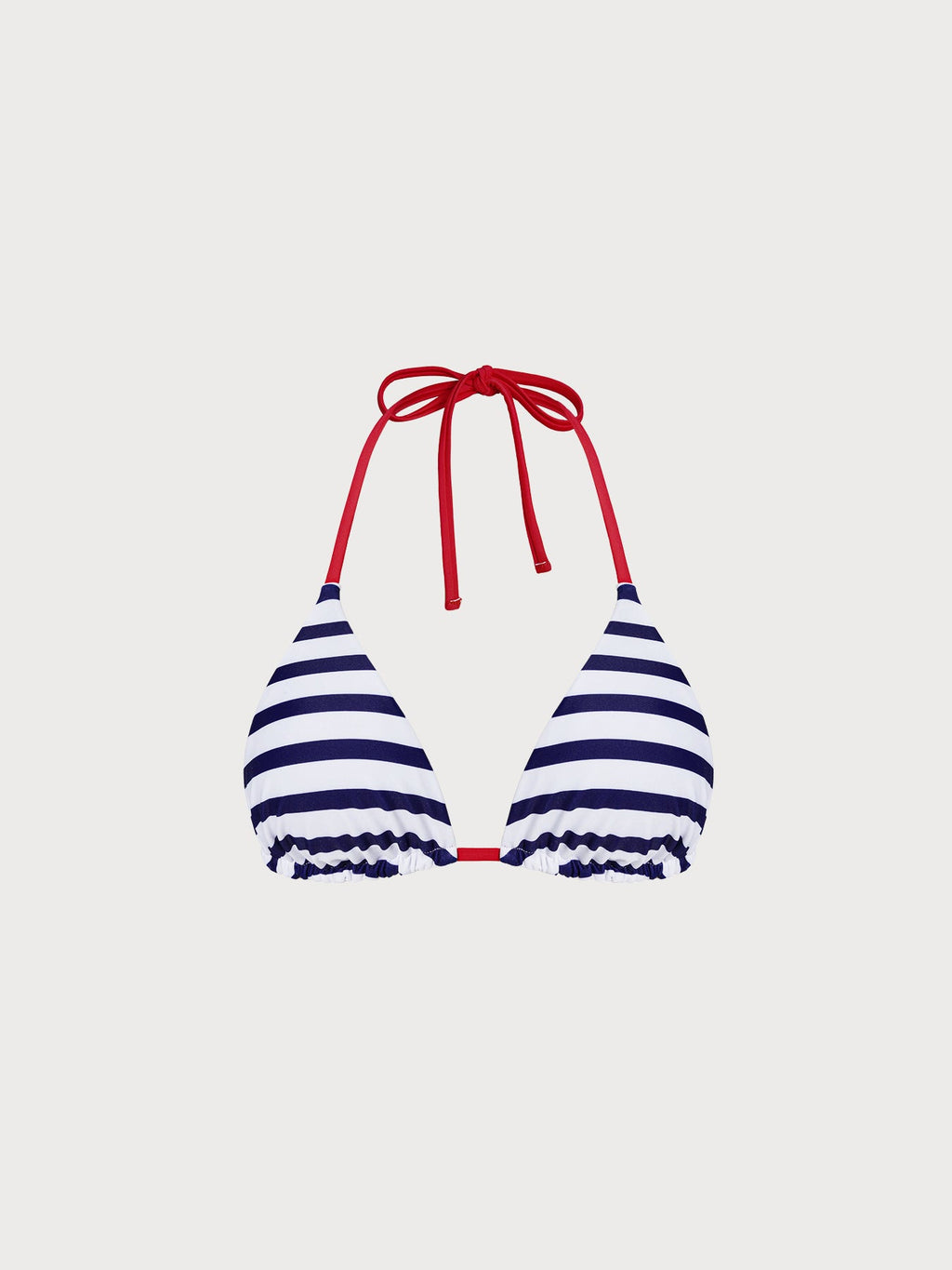 Premium Lacivert Çizgili Dönüşebilir Üçgen Bikini Üstü