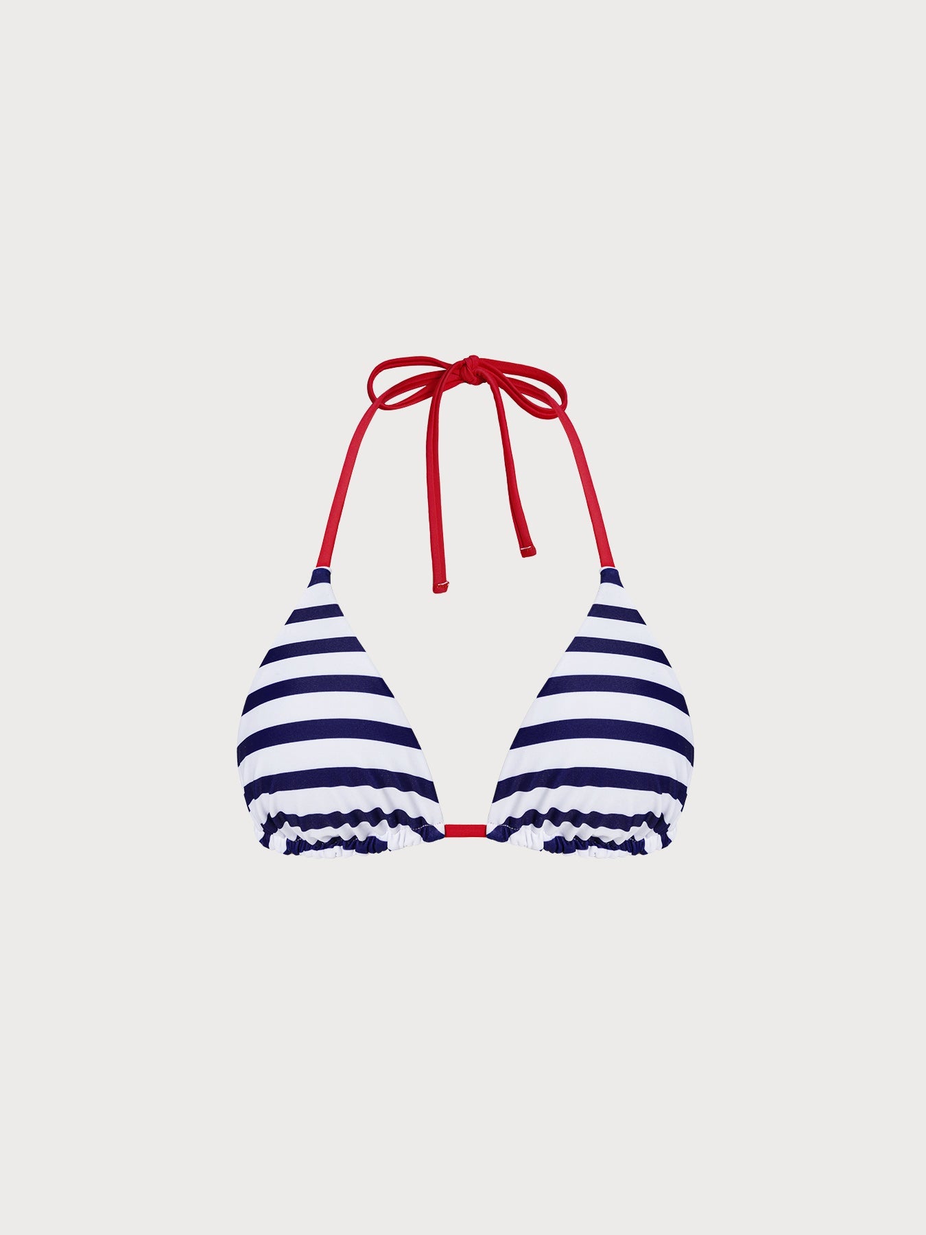 Premium Lacivert Çizgili Dönüşebilir Üçgen Bikini Üstü