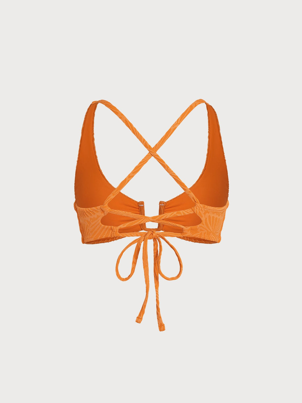 Turuncu Jakarlı Sırt Çapraz Bikini Üstü - Şık ve Rahat