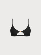 Altın Detaylı Siyah Bikini Üstü - Şık ve Rahat Seçim