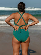 Yeşil Lurex Twist Büyük Beden Bikini Üstü - Şık ve Rahat