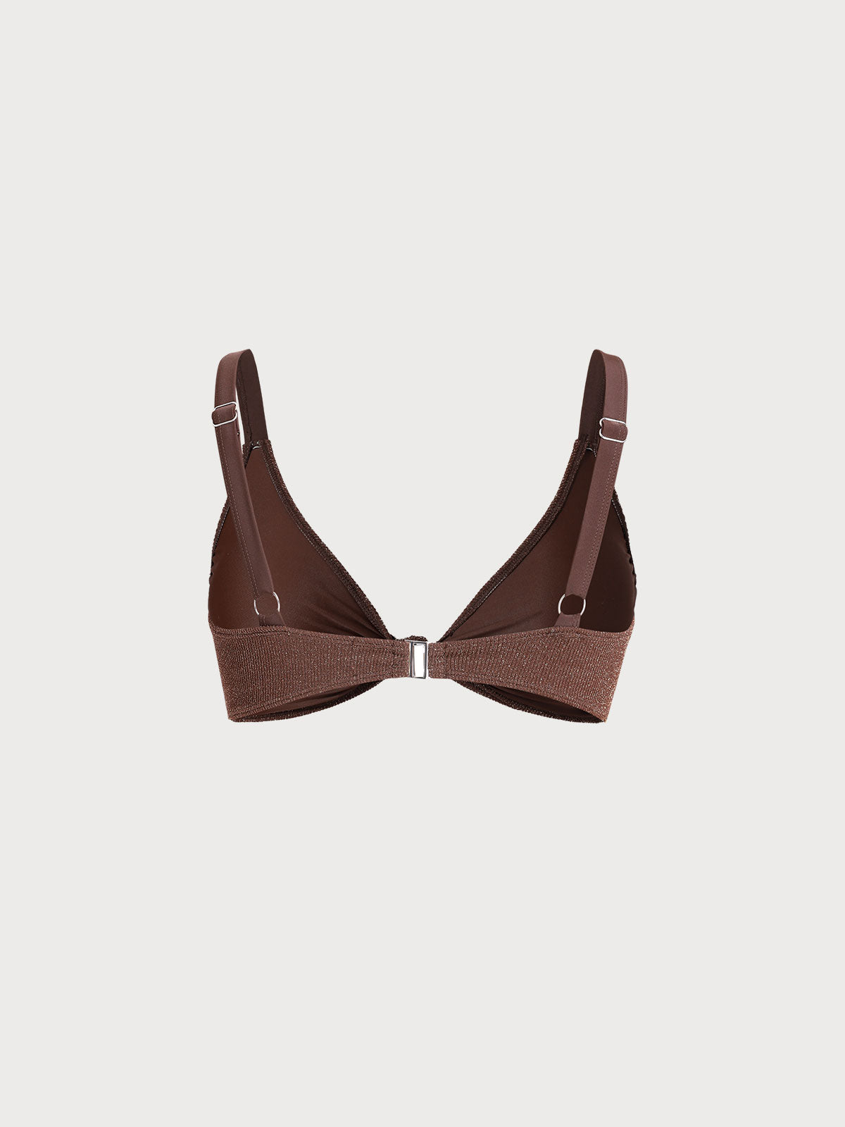 Koyu Kahve Parlak Büyük Beden Bikini Üstü - Şıklık ve Konfor