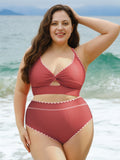 Özel Tasarım Kırmızı Büyük Beden Bikini Üstü