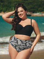 Destekli Siyah Büyük Beden Bikini Üstü - Şık ve Rahat