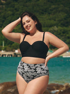 Destekli Siyah Büyük Beden Bikini Üstü - Şık ve Rahat