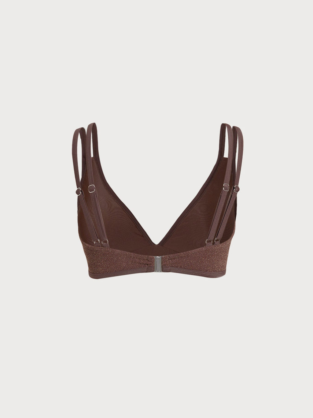 Koyu Kahverengi Lurex Büyük Beden Bikini Üstü - Şık ve Rahat