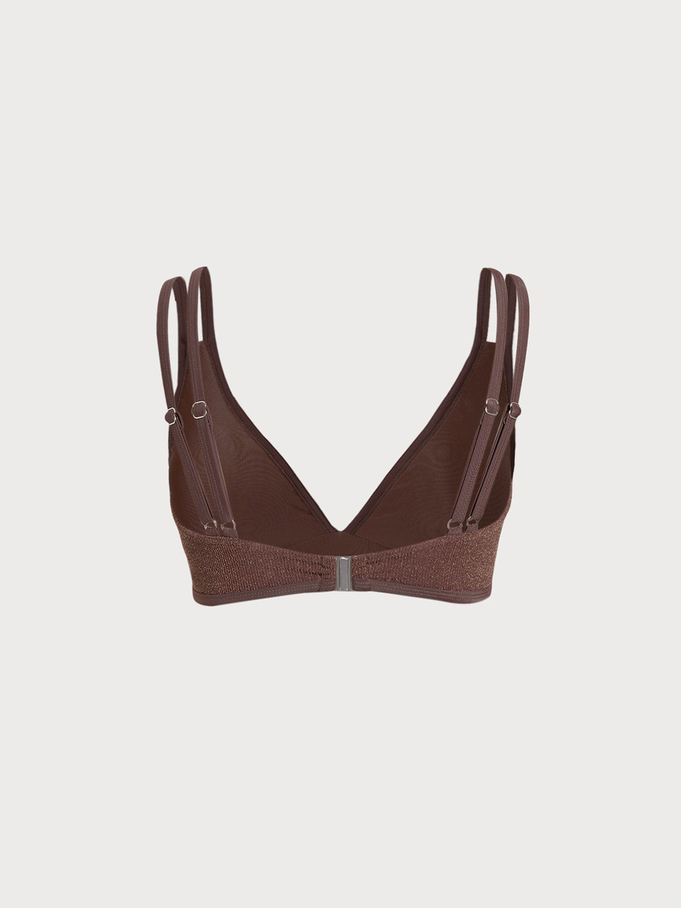 Koyu Kahverengi Lurex Büyük Beden Bikini Üstü - Şık ve Rahat