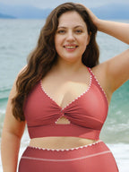 Özel Tasarım Kırmızı Büyük Beden Bikini Üstü