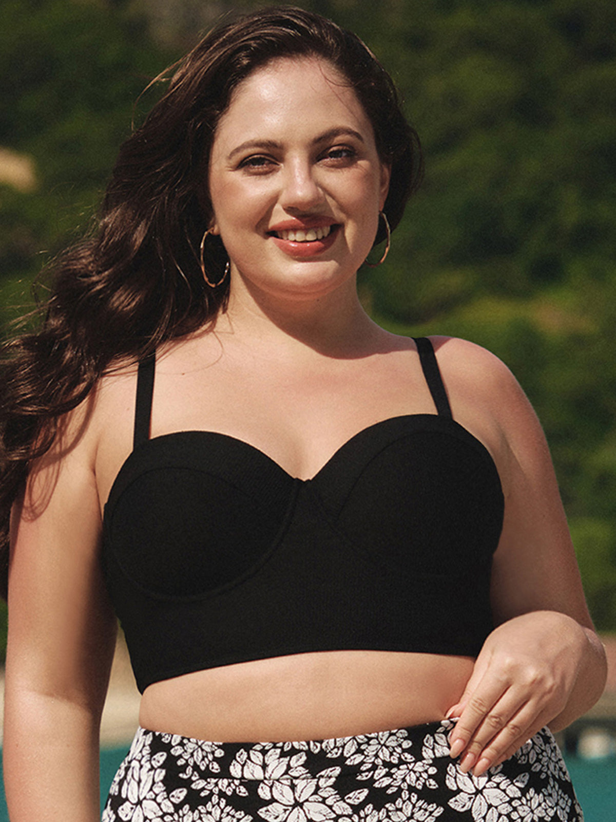 Destekli Siyah Büyük Beden Bikini Üstü - Şık ve Rahat