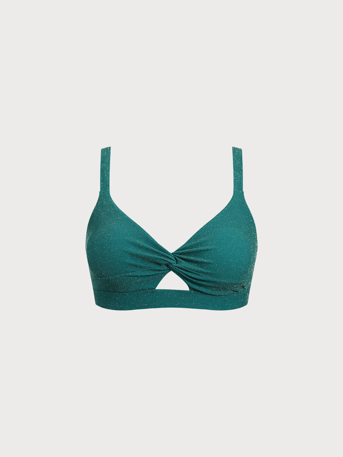 Yeşil Lurex Twist Büyük Beden Bikini Üstü - Şık ve Rahat