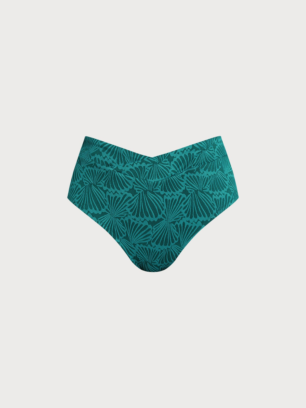 Koyu Yeşil Jakarlı Büyük Beden V Kesim Bikini Altı
