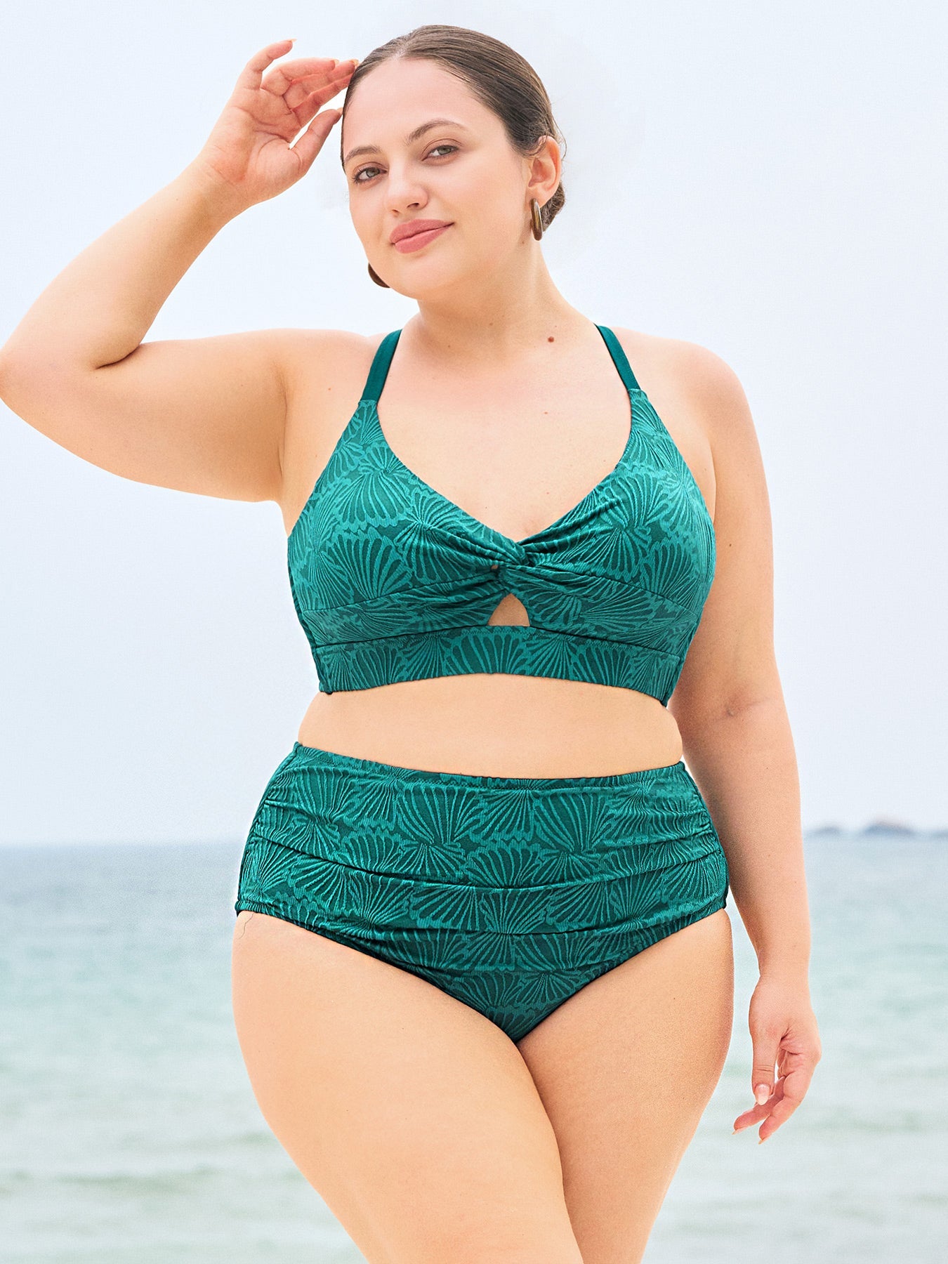 Koyu Yeşil Jakarlı Büyük Beden Bikini Altı - Şık ve Rahat