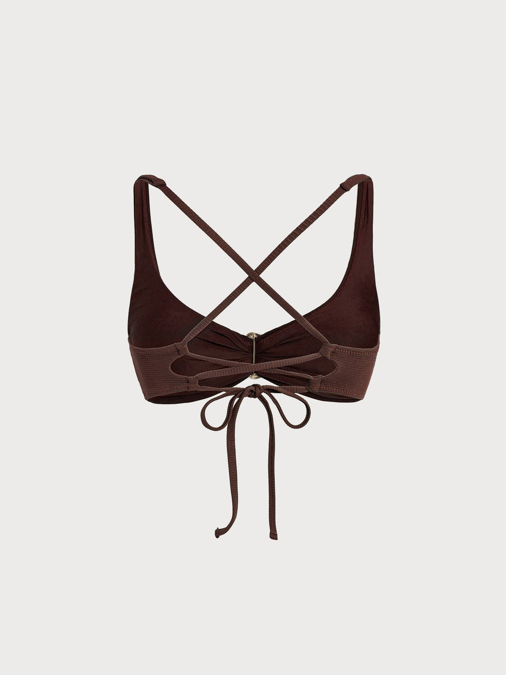 Premium Kahverengi Ribana O-Ring Bikini Üstü
