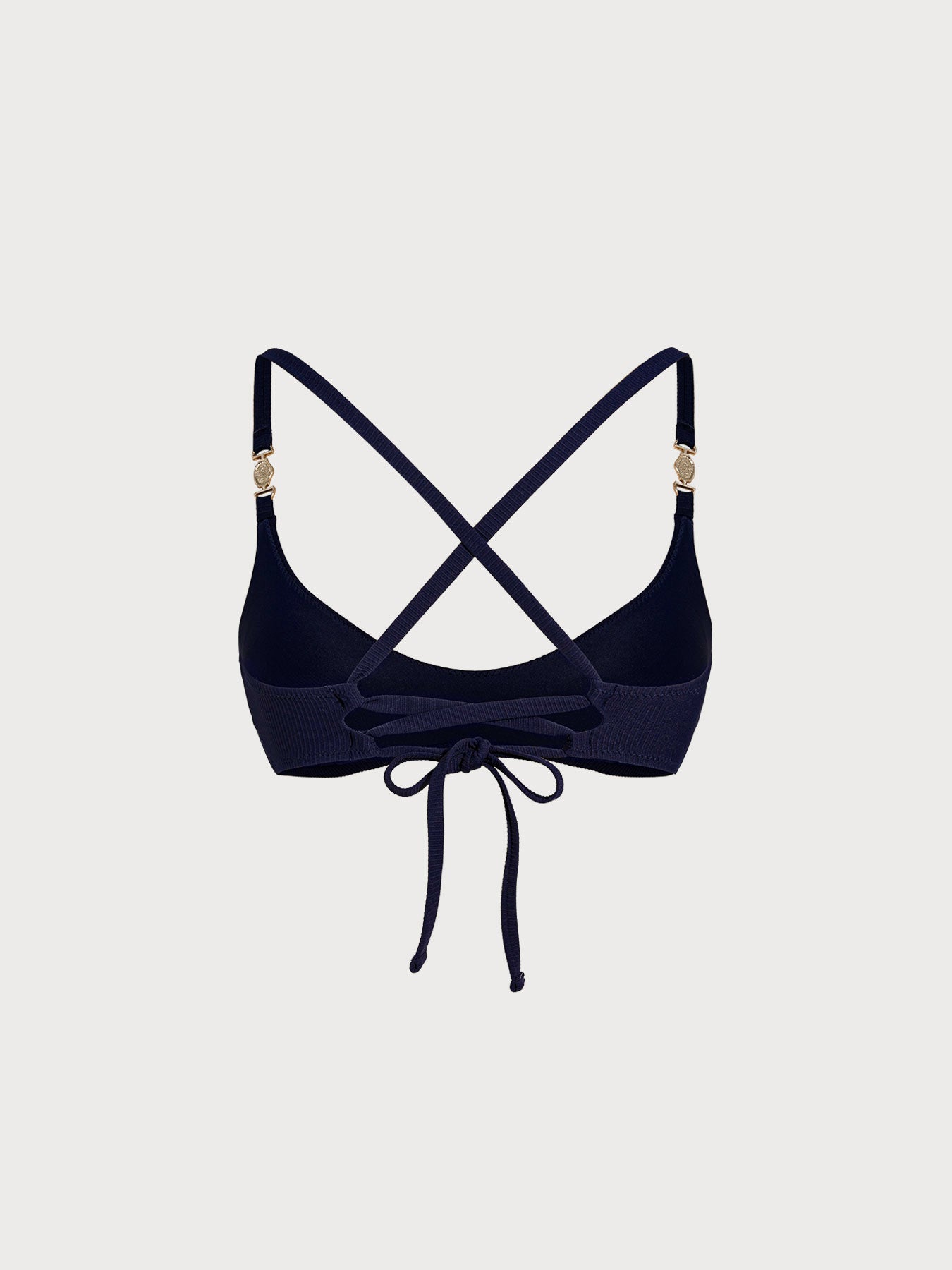 Şık Lacivert Altın Detaylı Bikini Üstü - Yaz Modası