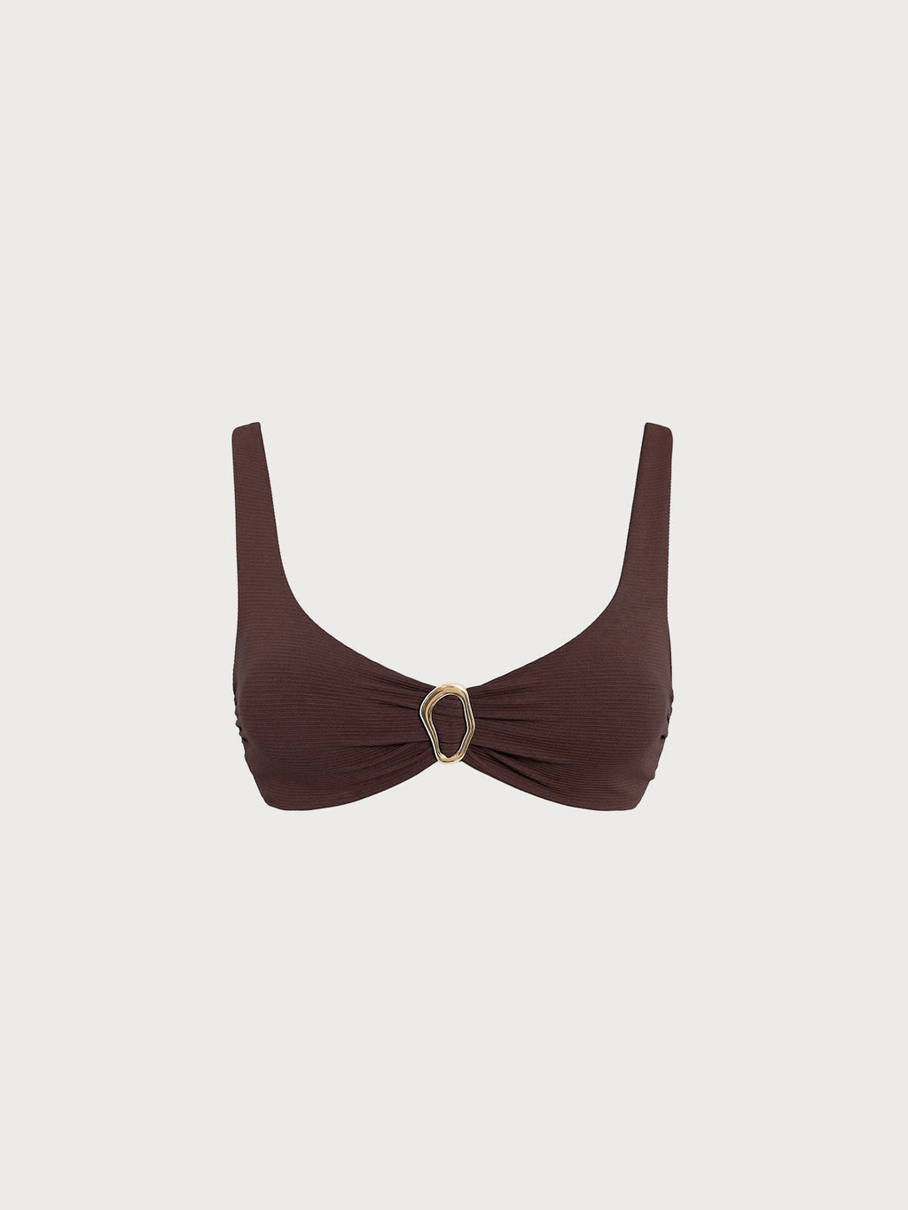 Premium Kahverengi Ribana O-Ring Bikini Üstü