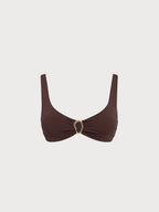 Premium Kahverengi Ribana O-Ring Bikini Üstü