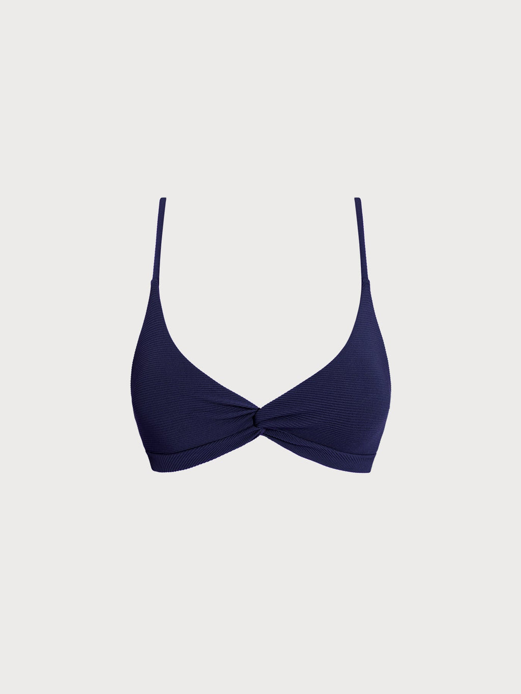 Şık Lacivert Dönüşlü Açık Sırt Bikini Üstü