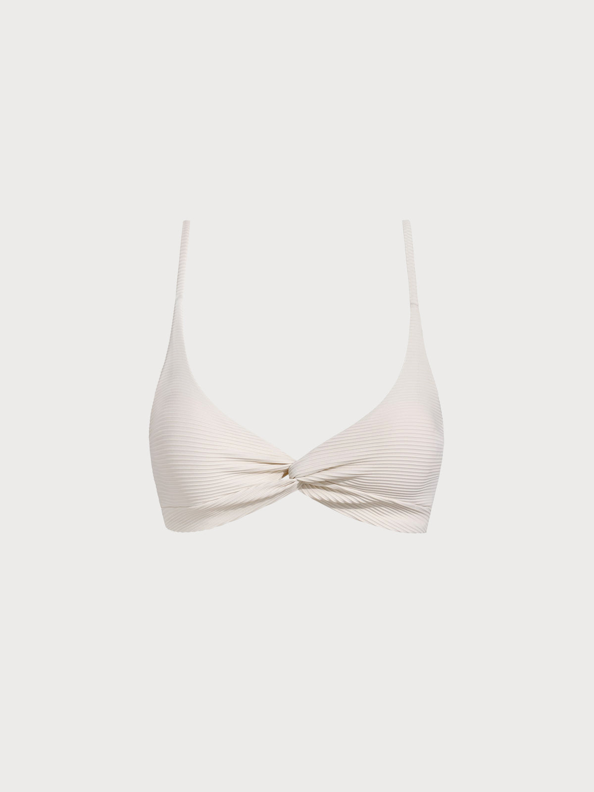Off White Dönüşlü Sırt Açık Bikini Üstü