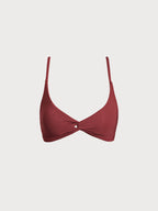 Şarap Renkli Dönüşlü Sırt Açık Bikini Üstü - Şıklık ve Konfor