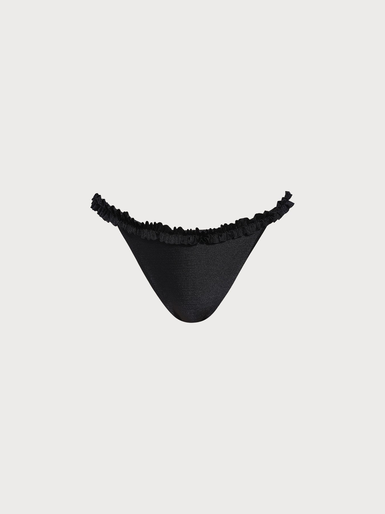 Şık Siyah Volanlı Bikini Altı - Yaz Plaj Modası