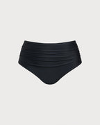 Şık Siyah Büyük Beden Kırışık Bikini Altı