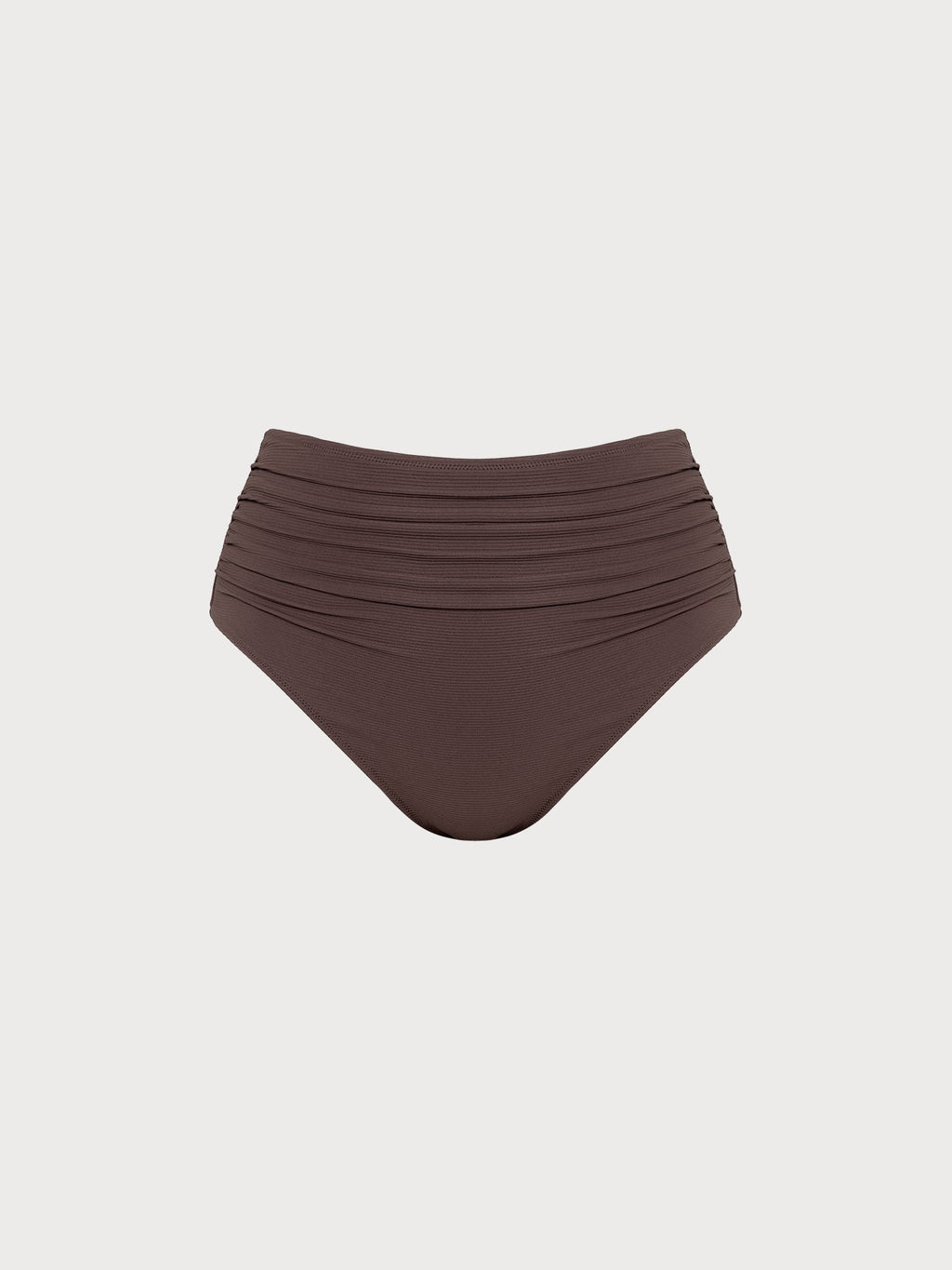 Şık Kahverengi Büyük Beden Ruched Bikini Altı
