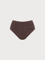 Şık Kahverengi Büyük Beden Ruched Bikini Altı