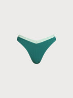 Yeşil Kontrast Kenar V-Cut Bikini Altı - Şık ve Rahat