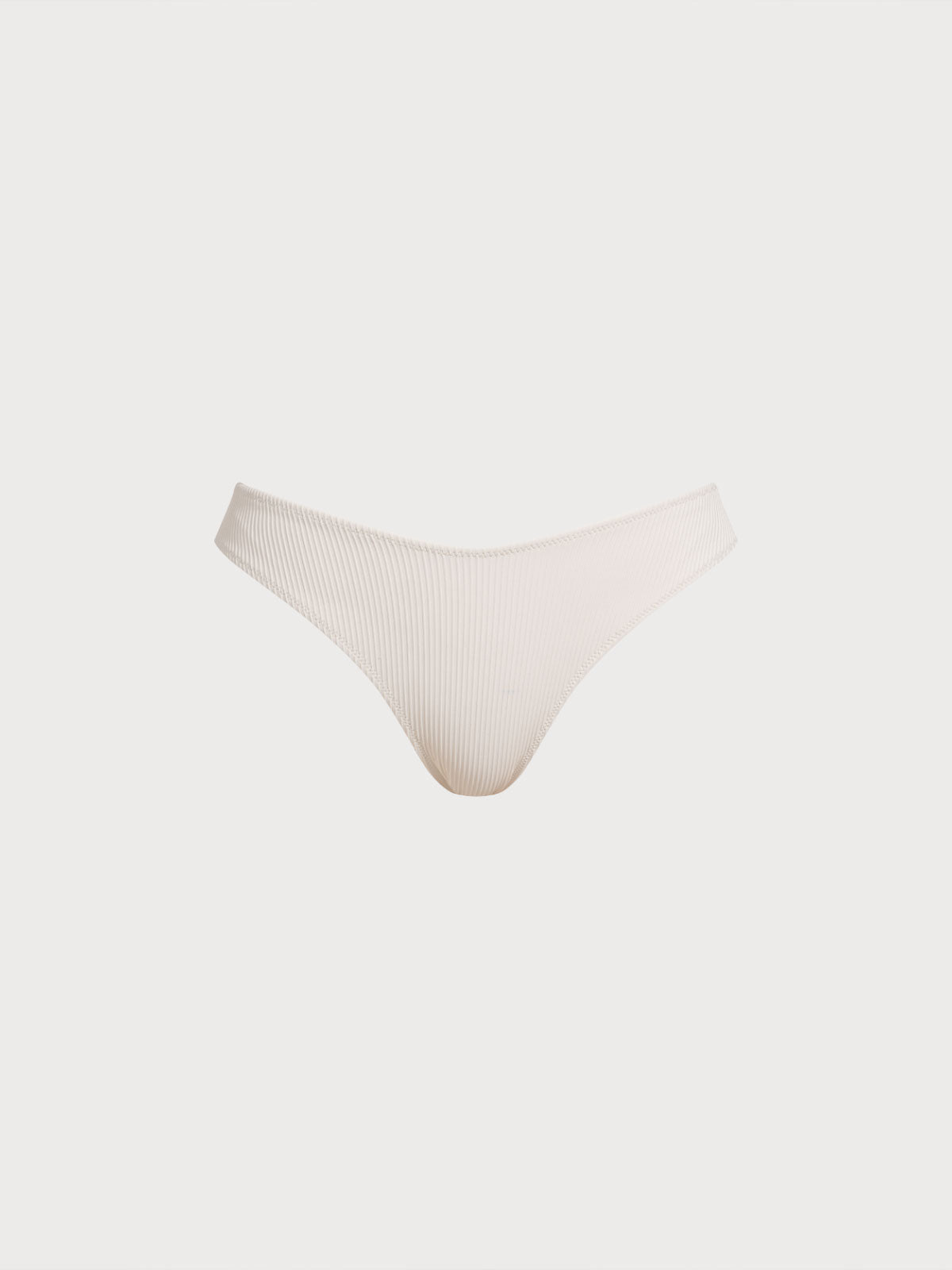 Off White Yüksek Bel Tam Kapama Bikini Altı