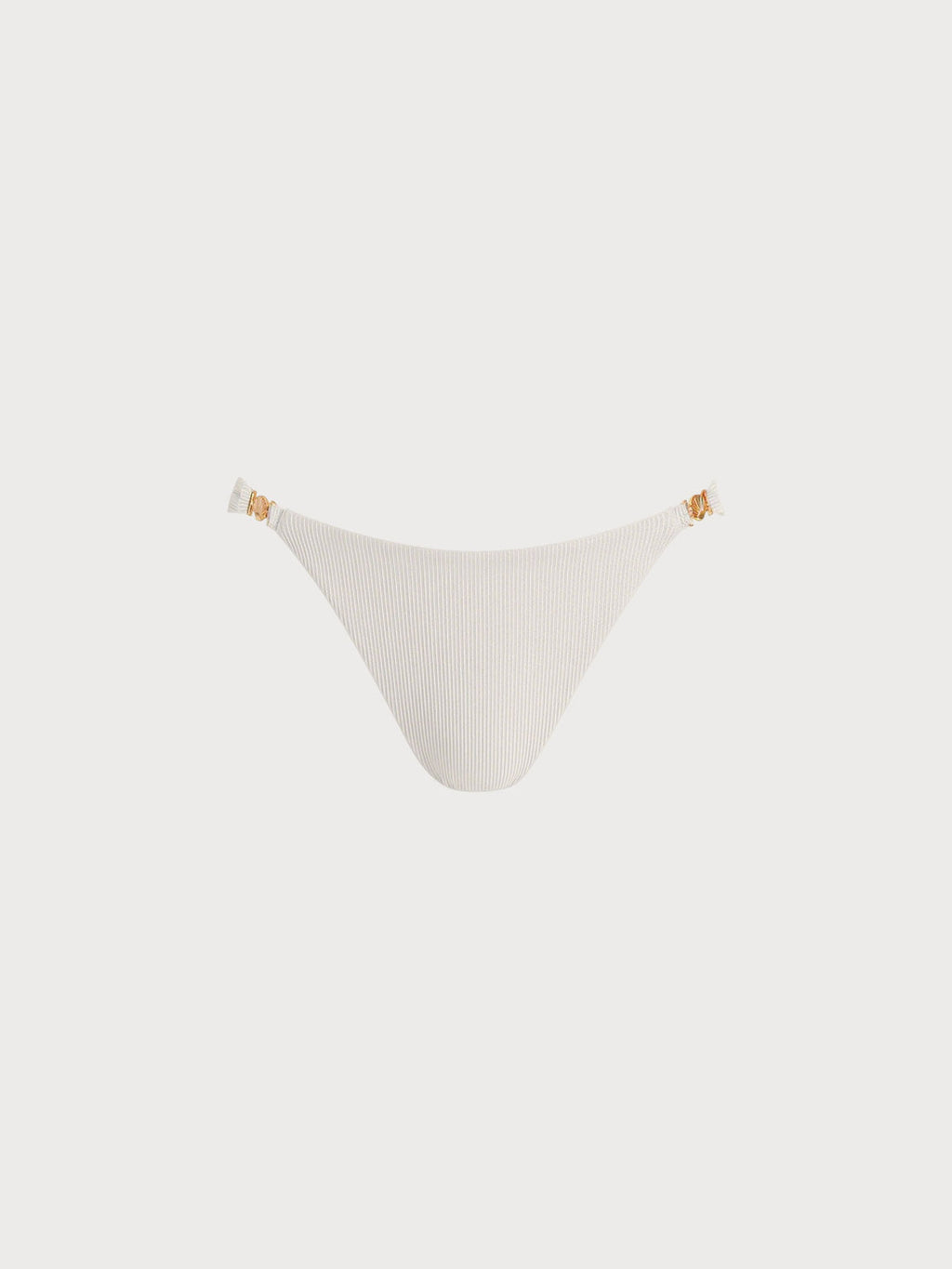 Off White Altın Detaylı Şık Bikini Altı