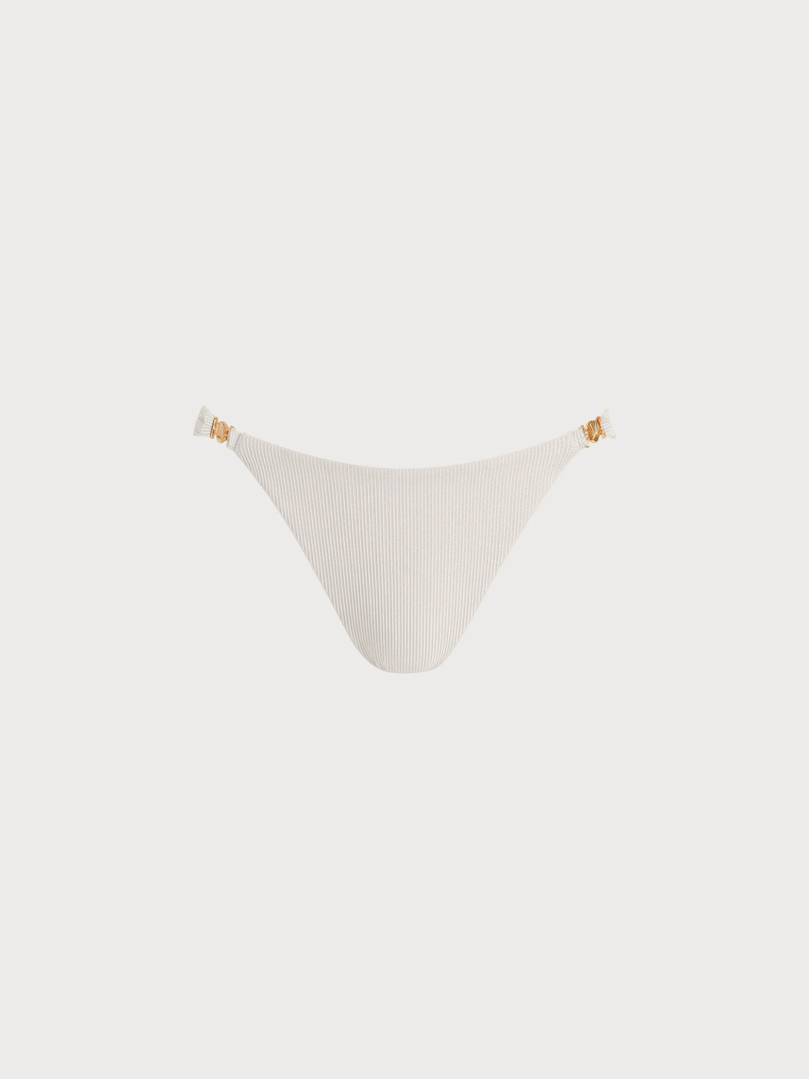 Off White Altın Detaylı Şık Bikini Altı