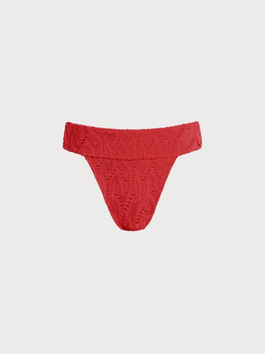 Yüksek Bel Kırmızı Dokulu Bikini Altı - Şık ve Rahat