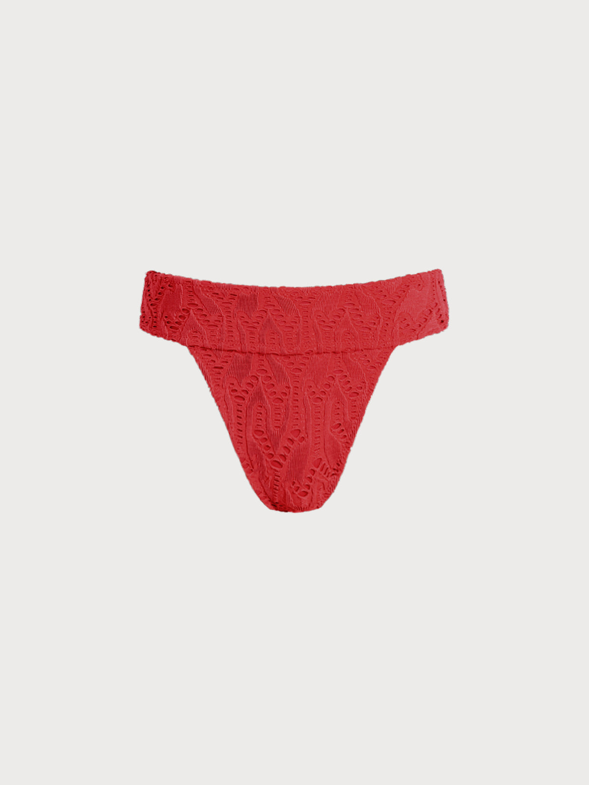 Yüksek Bel Kırmızı Dokulu Bikini Altı - Şık ve Rahat