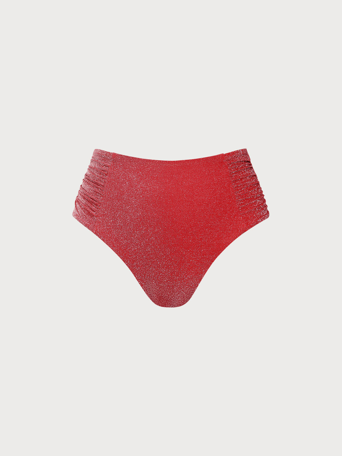 Kırmızı Lurex Büyük Beden Tam Kapama Bikini Altı