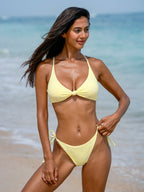 Şık Sarı Dokulu Bikini Altı - Yaz Modası