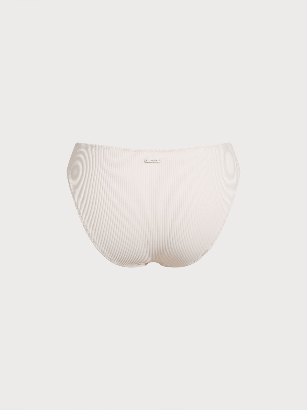 Off White Yüksek Bel Tam Kapama Bikini Altı
