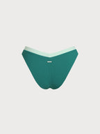 Yeşil Kontrast Kenar V-Cut Bikini Altı - Şık ve Rahat