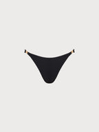 Şık Siyah Altın Detaylı Bikini Altı - Yaz Modası
