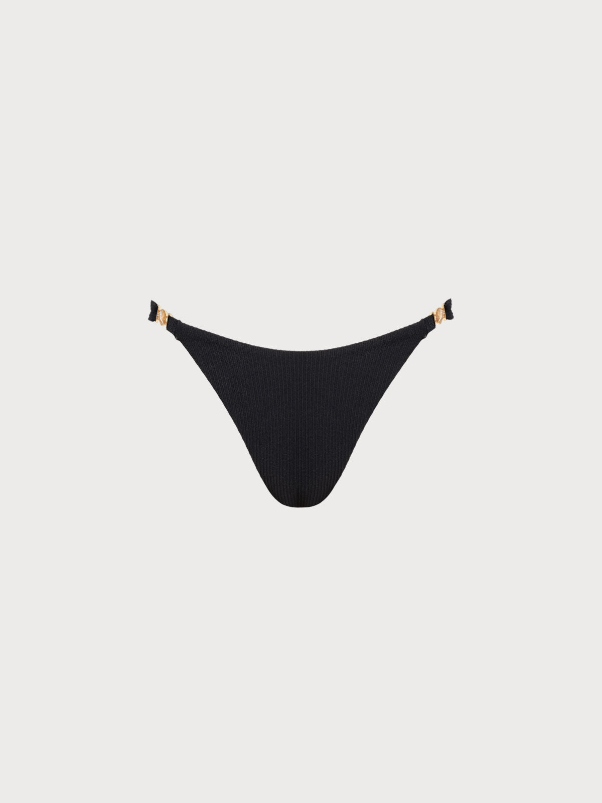 Şık Siyah Altın Detaylı Bikini Altı - Yaz Modası