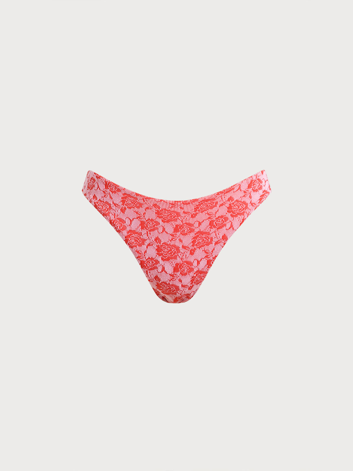 Şık Kırmızı Gül Desenli Bikini Altı - Yaz Modası