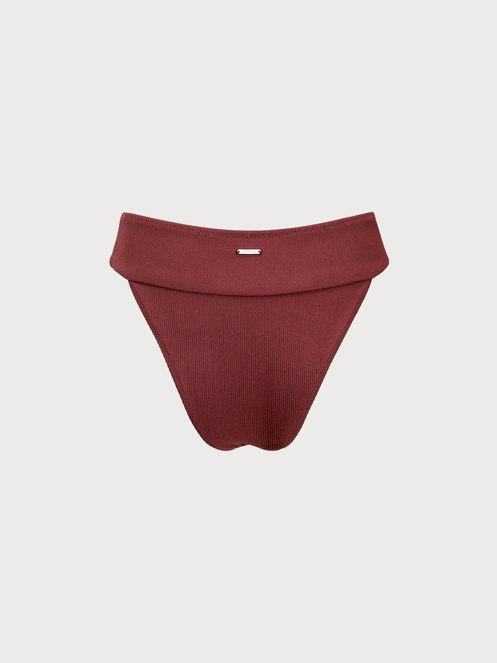 Ribanalı Kırmızı Şarap Renk Yüksek Bel Bikini Altı