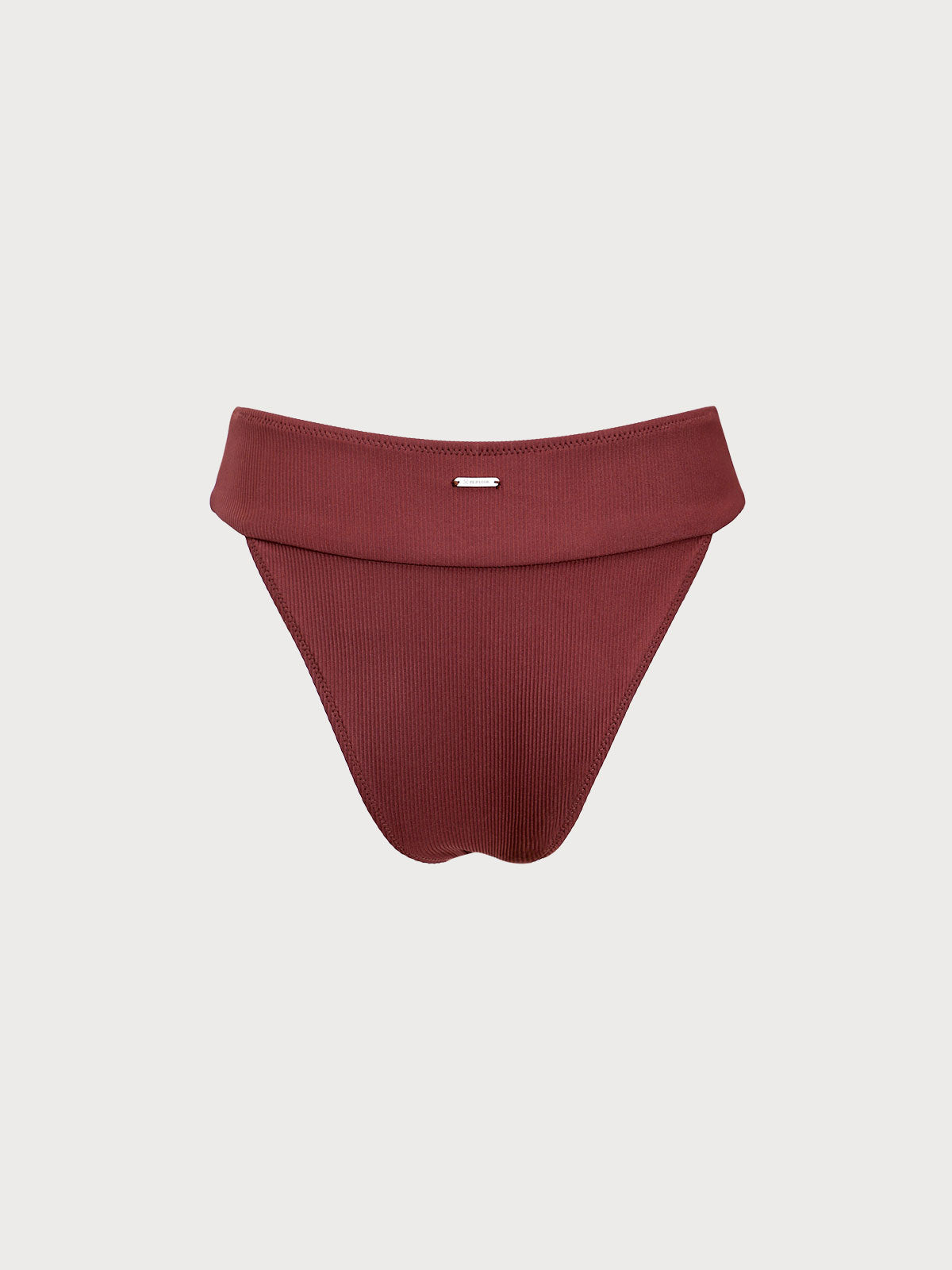Ribanalı Kırmızı Şarap Renk Yüksek Bel Bikini Altı