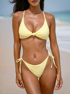 Şık Sarı Dokulu Bikini Altı - Yaz Modası